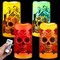 4 Pcs Halloween Day of The Dead Flameless Candles(colorful)6.3"D x 6.3"W x 6.3"H